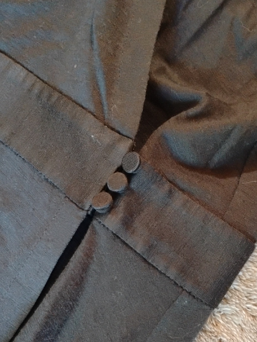 Theory Lynell Curve Wool Wrap Dress Button Trim - Picture 2 of 8